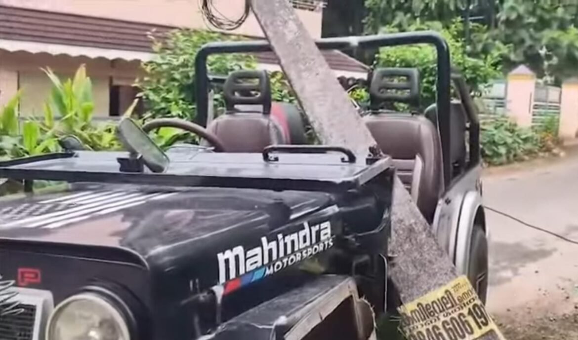 ഓണാഘോഷത്തിന് പിന്നാലെ അപകടം; കോളജ് വിദ്യാർഥികൾ സഞ്ചരിച്ച ജീപ്പ് വൈദ്യുതി പോസ്റ്റിലിടിച്ചു